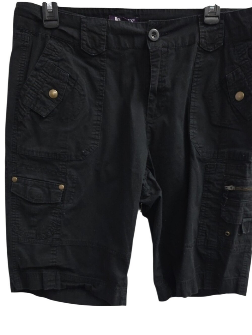 Roaman's Black Cargo Utility Bermuda Shorts 14W